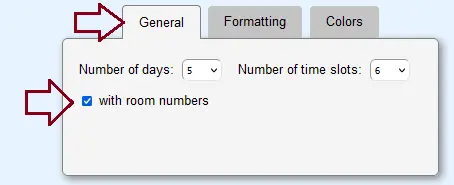 Select with room numbers in the properties box at 'General' select 'with room numbers'